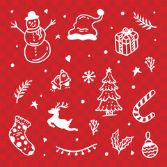 Merry Christmas Ornament Pattern Background