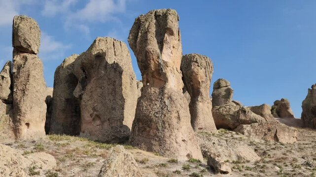 Fascinating rock formations shaped by natural erosion in the historical Phrygian Valley in the Ihsaniye district of Afyonkarahisar province