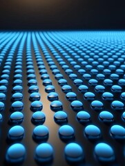 Fototapeta premium Graphene-based crystal innovations with a glowing blue hue, integrated into advanced computational technology