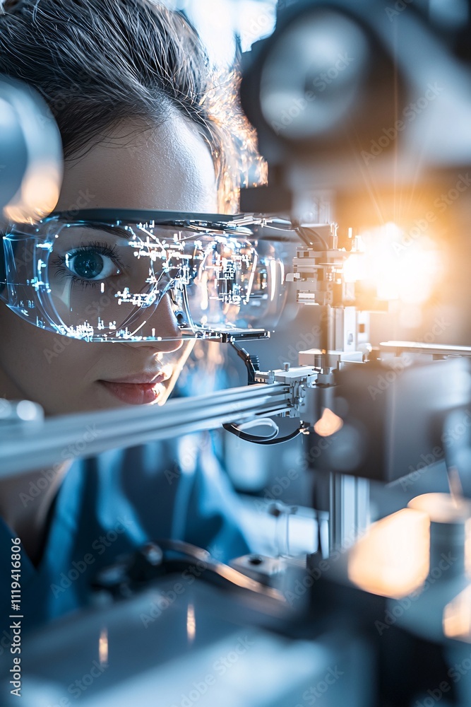 Aufkleber scientist documenting experimental results on innovative material coatings in a modern lab setting
