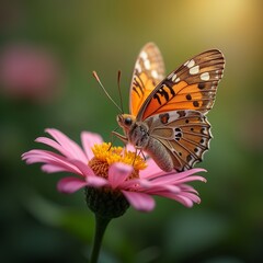Fototapeta premium butterfly on flower