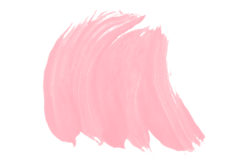 Pink brush stroke isolated on transparent background.