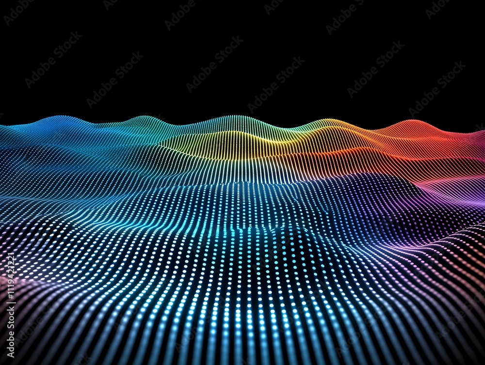 Aufkleber an abstract visualization of thermal conductivity pathways in a composite material using bright colo