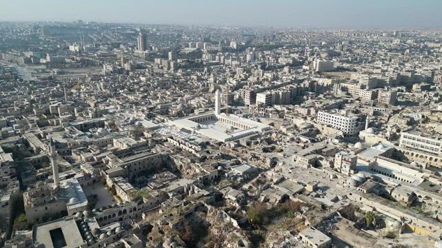 An aerial view of Aleppo City after the Syrian opposition took control of it.