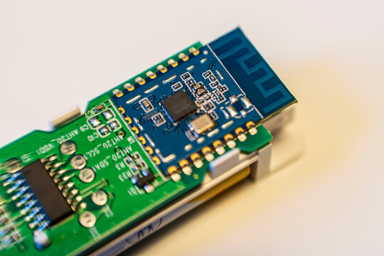 Wireless PCB module detail for electronics project