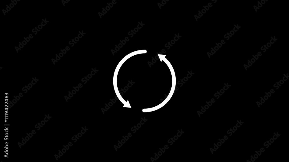 Poster refreshing, updating, recycle arrow icon animation on the alpha channel