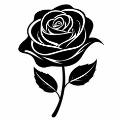 Rose Silhouette Vector Art Design