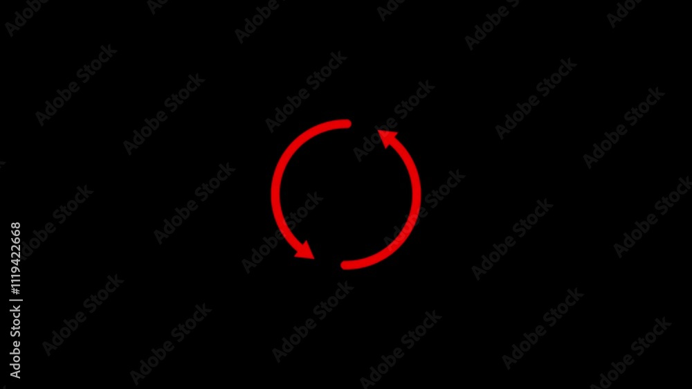 Poster refreshing, updating, recycle arrow icon animation on the alpha channel