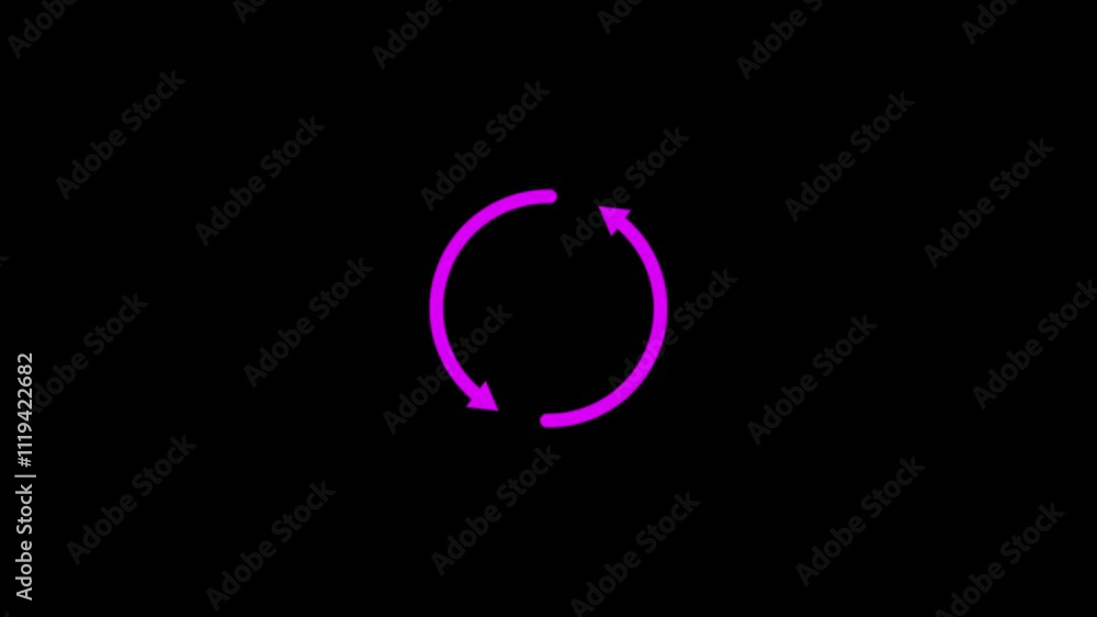 Poster refreshing, updating, recycle arrow icon animation on the alpha channel