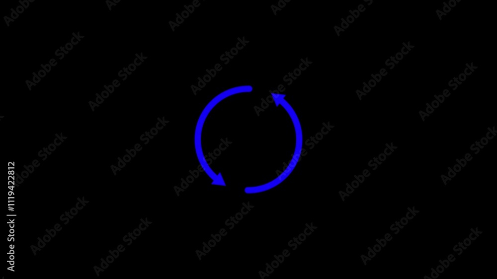 Poster refreshing, updating, recycle arrow icon animation on the alpha channel