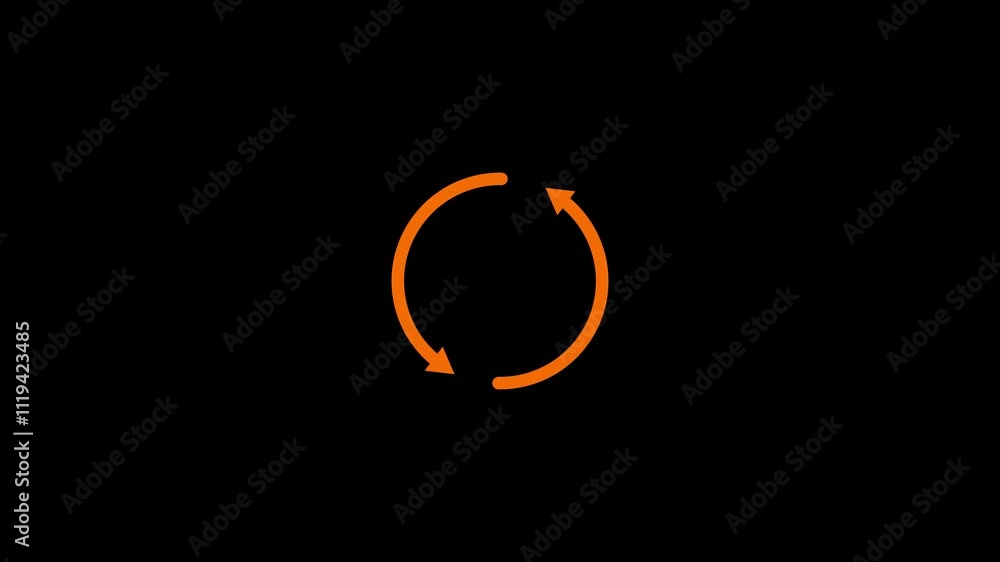 Poster refreshing, updating, recycle arrow icon animation on the alpha channel
