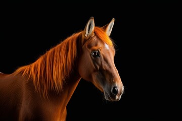 Obraz premium there is a horse with a long mane standing in the dark