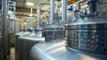 Modern line machine technology, plant equipment, industrial company factories, and food and beverage manufacturing