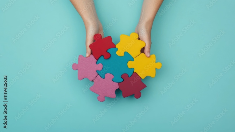 Poster unlocking community potential collaborative puzzle solving for shared success a vibrant image depict