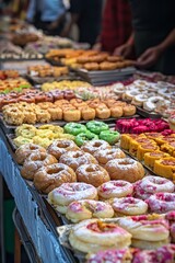 Fototapeta premium Assortment of Delicious Sweets at a Street Market