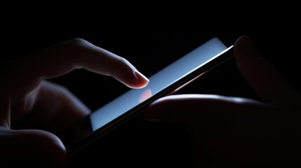 The Hand Touching Smartphone