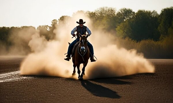 Man at a buffalo rodeo.