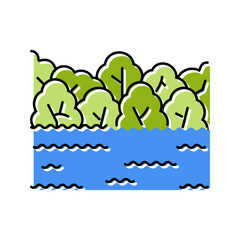 flooded park disaster color icon vector. flooded park disaster sign. isolated symbol illustration