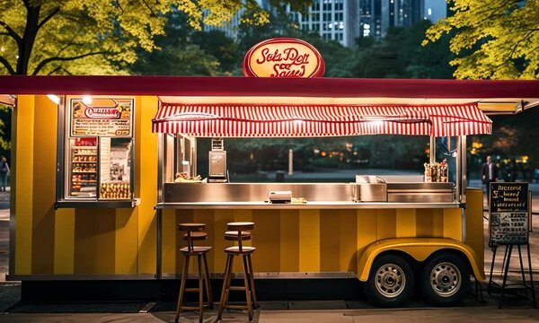 Hot dog stand in NY.