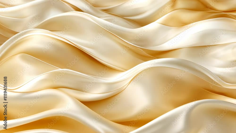 Poster soft golden waves of silky fabric create an elegant texture in a warm display