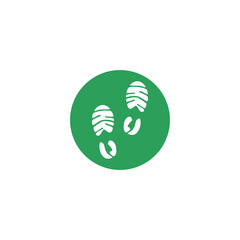 Sport running shoes footprint icon isolated on transparent background