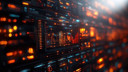 Vibrant Dashboard Closeup with Data Visualizations