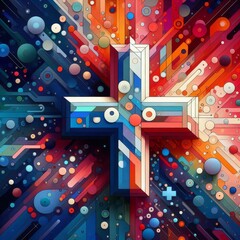 Obraz premium Abstract geometric medical cross shape medicine and science concept background 