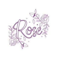 Elegant Rose Floral Typography Design with Delicate Details