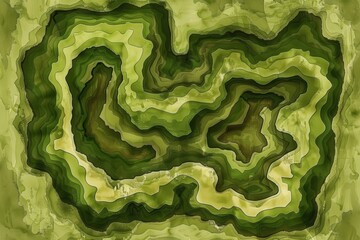 Obraz premium A green painting of a mountain range with a winding path
