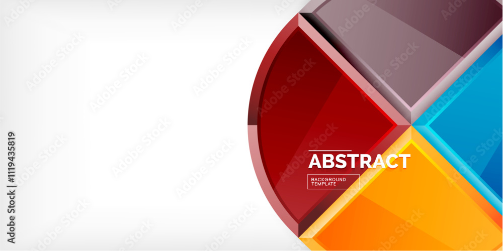 Aufkleber abstract background - circles and round triangles with 3d effect. vector illustration for wallpaper,