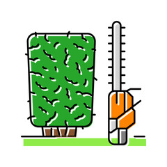 hedge trimming garden maintenance color icon vector. hedge trimming garden maintenance sign. isolated symbol illustration
