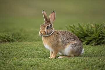 Fototapeta premium there is a rabbit that is sitting in the grass