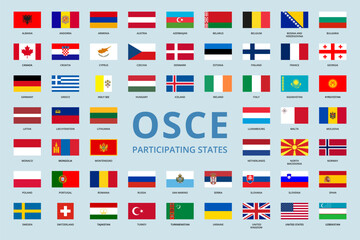 OSCE member countries flags.