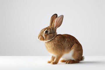 Obraz premium there is a brown rabbit sitting on a white surface