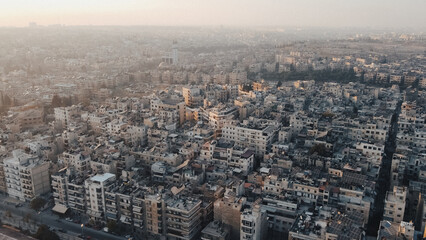 An aerial view of Aleppo City after the Syrian opposition took control of it.