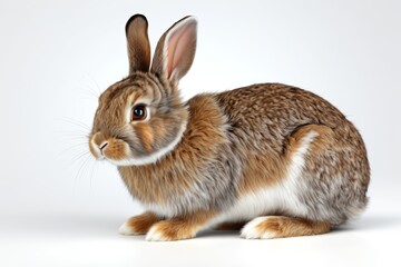 Fototapeta premium there is a rabbit that is sitting on the ground looking at something