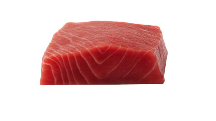 Slicing raw tuna steak transparent background culinary showcase