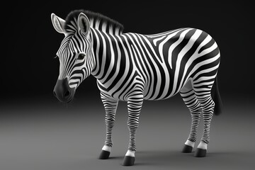 Obraz premium zebra standing in front of a black background with a white stripe