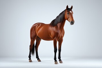 Obraz premium there is a brown horse standing in a white room