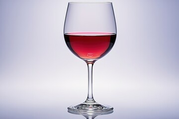 Red wine in clear glass against gradient background