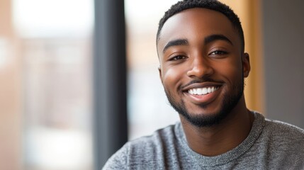 The Smiling Man in Casual Attire
