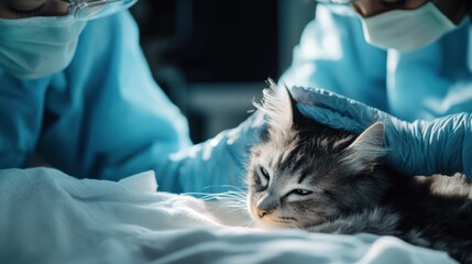 The Caring Veterinarians with Cat