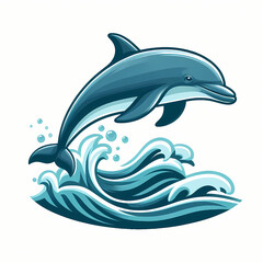 Fototapeta premium illustration of Irrawaddy Dolphin against white background 