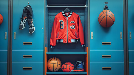 Locker Room Illustration: Basketball Gear and Apparel