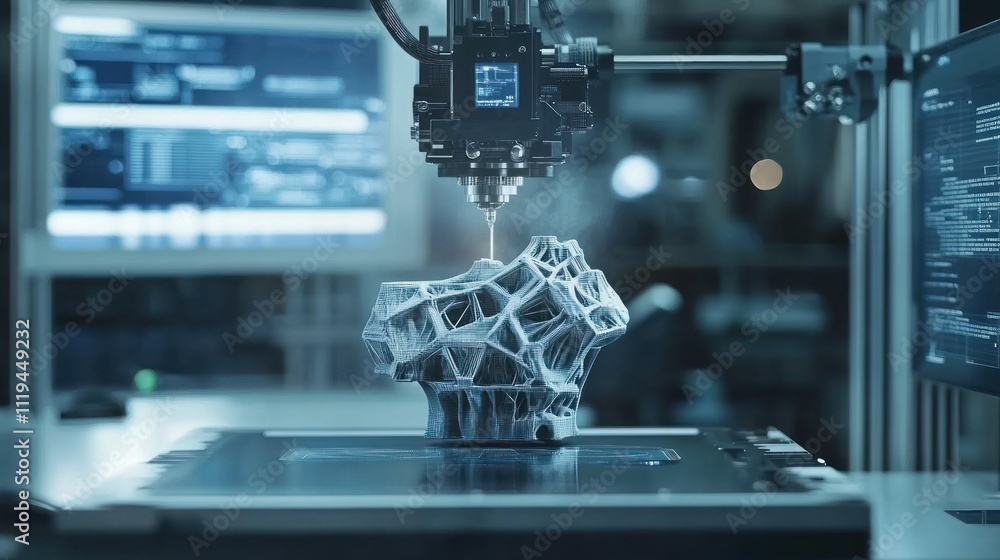 Poster advanced 3d printing technology creates intricate design