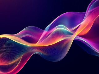 Obraz premium A fitting title for this image could be: Chromatic Twists: The Dance of Radiant Ribbons