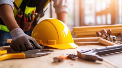 The Worker with Construction Tools