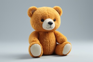Obraz premium there is a brown teddy bear sitting on a white surface