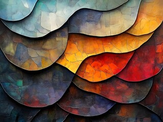 Obraz premium A fitting title for this image could be: Chromatic Twists: The Dance of Radiant Ribbons