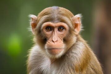 there is a monkey that is looking at the camera